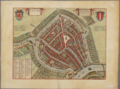 Karte der Stadt Gouda, ca. 1650 von Joh. Blaeu